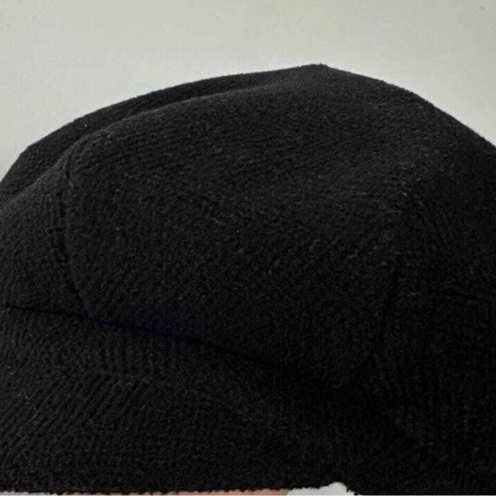 Burberry London Women's Black Wool Newsboy Cap Satin Black Lining Size M - Picture 5 of 7